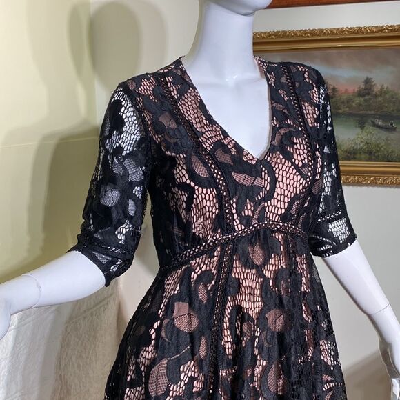 Taylor For A Pea In The Pod Lace Maternity Dress 50’s Rockabilly Dress - Picture 4 of 9